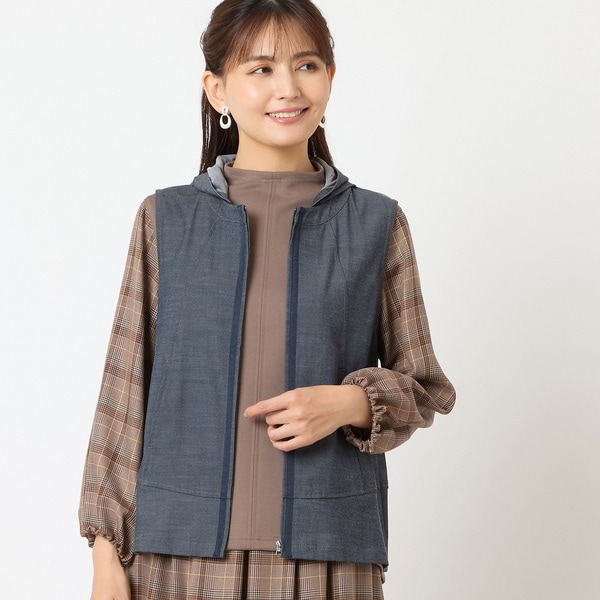 ロブジェ（LOBJIE）/【洗える・フード取り外し可能】デニムベスト