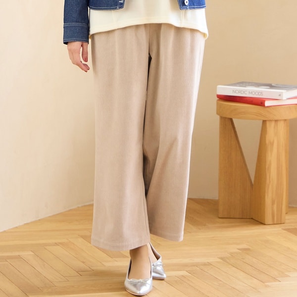 ロブジェ（LOBJIE）/【洗える】ピケニットワイドパンツ