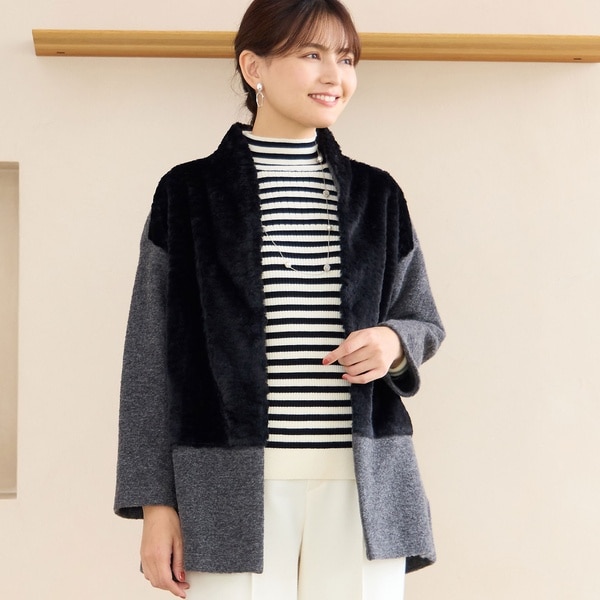 ロブジェ（LOBJIE）/フロントフェイクファージャケット