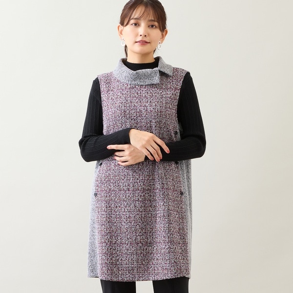 【NEW】ロブジェ（LOBJIE）/【洗える】ロールカラーチュニックベスト