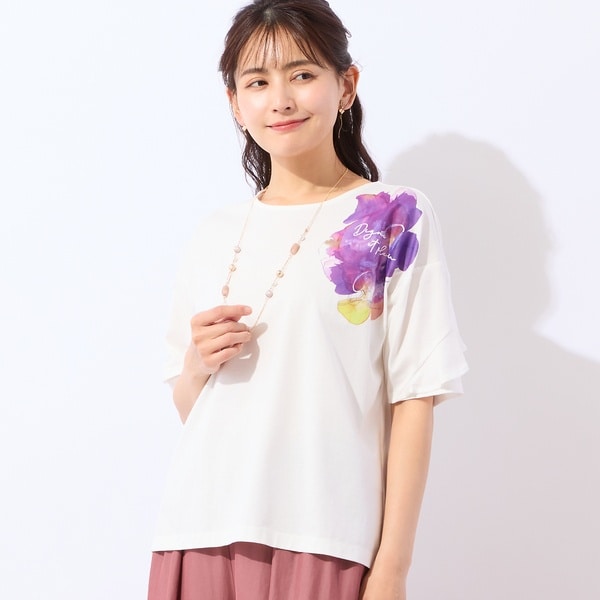 ロブジェ（LOBJIE）/【洗える・綿100】フリルスリーブTシャツ 6,560円