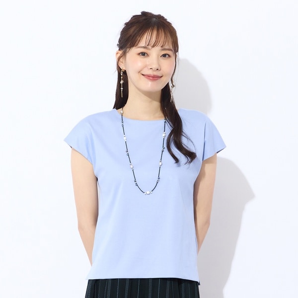 リリアンビューティ エクラ（Liliane Burty ECLAT）/【洗える】前身二重仕立てフレンチスリーブＴシャツ