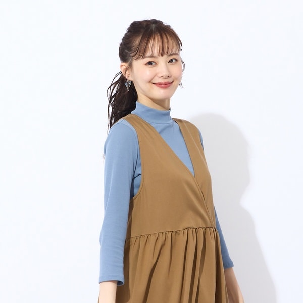 リリアンビューティ エクラ（Liliane Burty ECLAT）/【洗える・接触冷感】綿100％ハイネック　七分袖Tシャツ