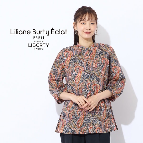 リリアンビューティ エクラ（Liliane Burty ECLAT）/【洗える】リバティ　ペイズリープリントロングブラウス