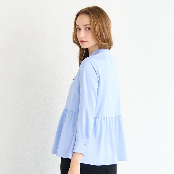 リリアンビューティ エクラ（Liliane Burty ECLAT）/【洗える】シルキーツイルバンドカラーブラウス