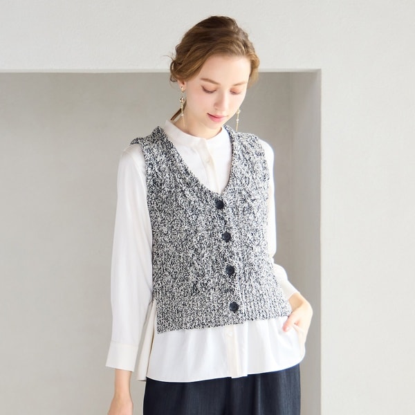 リリアンビューティ エクラ（Liliane Burty ECLAT）/【洗える】メランジニットベスト