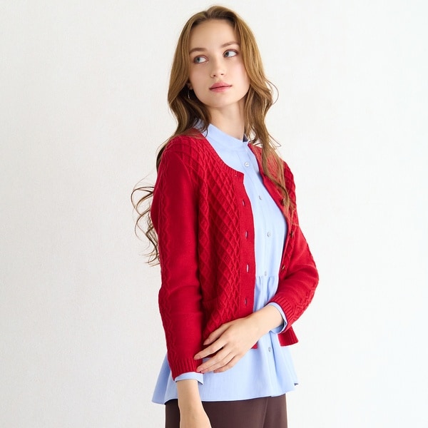 リリアンビューティ エクラ（Liliane Burty ECLAT）/【手洗い可】ミドルゲージニットカーディガン