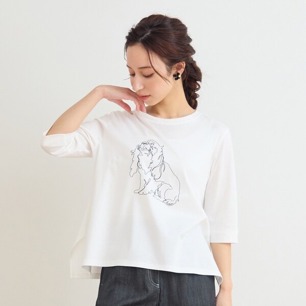 リリアンビューティ エクラ（Liliane Burty ECLAT）/【洗える】ドッグプリントTシャツ