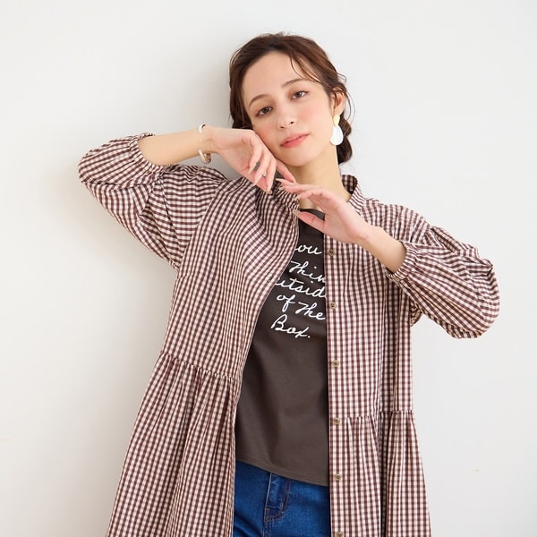 リリアンビューティ エクラ（Liliane Burty ECLAT）/【洗える】ギンガムチェックバンドカラーシャツワンピ 11,165円