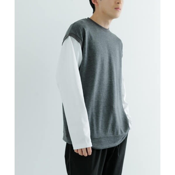 アイテムズ アーバンリサーチ（ITEMS URBAN RESEARCH）/袖キリカエ 綿タッチポンチ プルオーバーの通販は