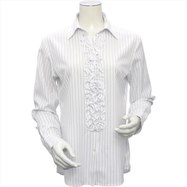 ブリックハウス（BRICKHOUSE）/【COFREX】 前立ミニフリル 長袖 レディースブラウス 4,858円