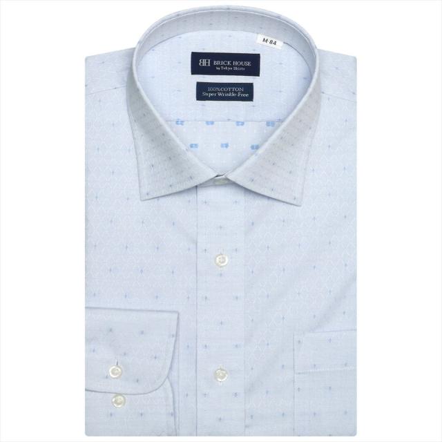 ブリックハウス（BRICKHOUSE）/【超形態安定】 プレミアム ワイドカラー 綿100% 長袖 ワイシャツ