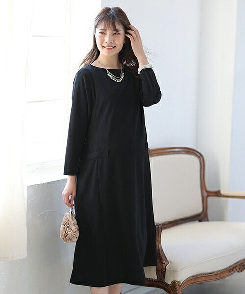 犬印マタニティ＆ベビー（inujirushimaternity&baby）/授乳口付長袖マタニティワンピース | マタニティフォーマル・授乳服の通販は