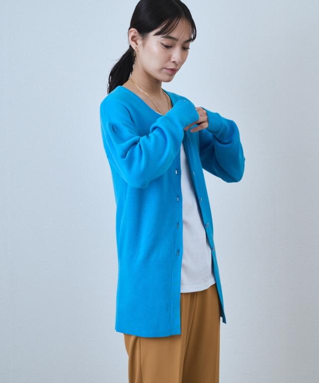 オードリーアンドジョンワッド（Audrey and John Wad）/【Audrey and John Wad】パフスリーブロングニットカーディガン −手洗い可−