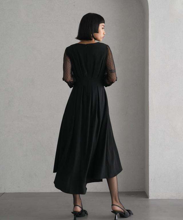 オードリーアンドジョンワッド（Audrey and John Wad）/【WEB限定 / オケージョン対応 】バックサテンジョーゼット×ドットチュールド… オードリーアンドジョンワッド（Audrey and John Wad）/【WEB限定