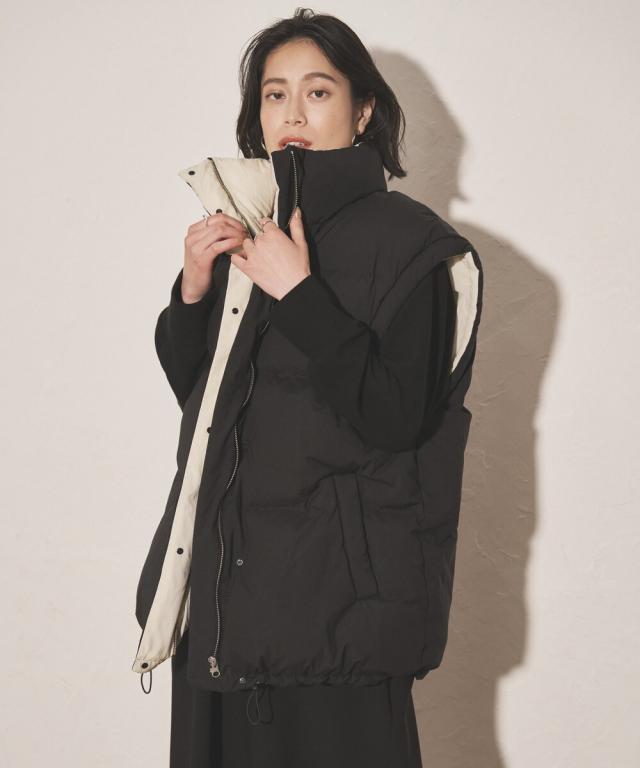 オードリーアンドジョンワッド（Audrey and John Wad）/【Audrey and John Wad】オーバーサイズ中綿ベスト《スマホポーチ付き》