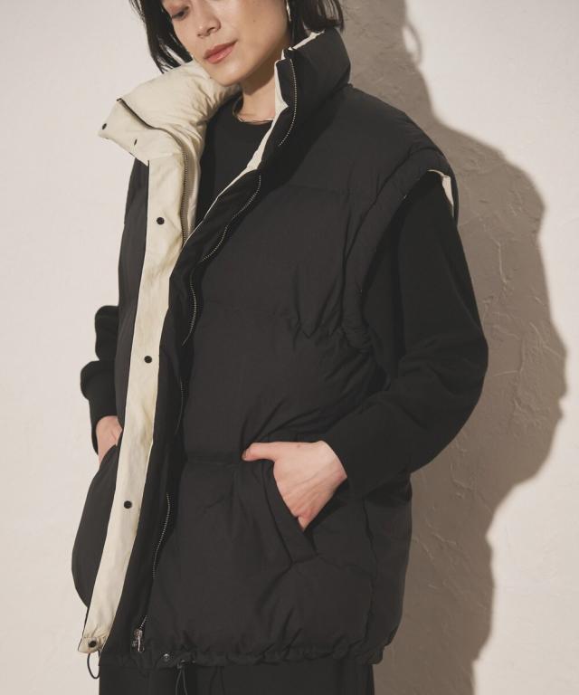 オードリーアンドジョンワッド（Audrey and John Wad）/【Audrey and John Wad】オーバーサイズ中綿ベスト《スマホポーチ付き》