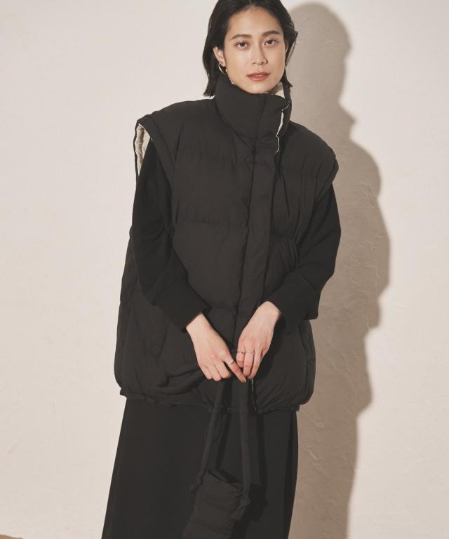 オードリーアンドジョンワッド（Audrey and John Wad）/【Audrey and John Wad】オーバーサイズ中綿ベスト《スマホポーチ付き》