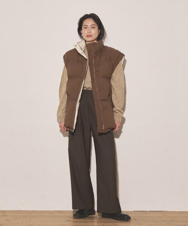 オードリーアンドジョンワッド（Audrey and John Wad）/【Audrey and John Wad】オーバーサイズ中綿ベスト《スマホポーチ付き》