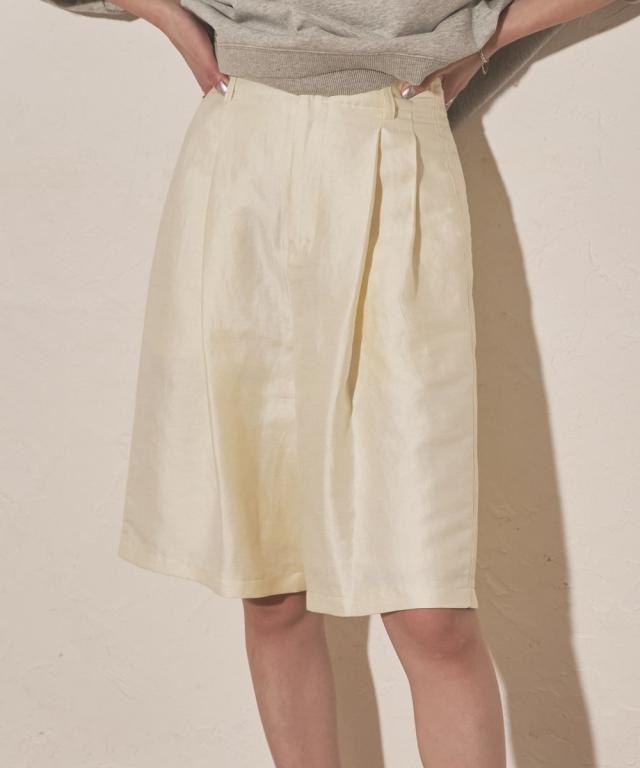 オードリーアンドジョンワッド（Audrey and John Wad）/【セットアップ対応/リネン/華奢見え】ハイウエスト2タックハーフパンツ