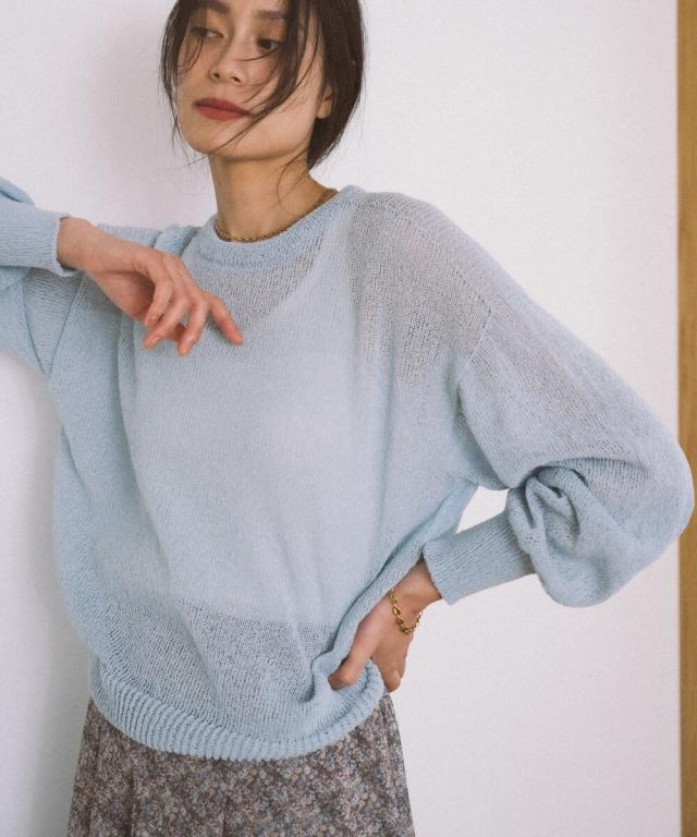 オードリーアンドジョンワッド（Audrey and John Wad）/和紙混ホールガーメントクルーネックニット−手洗い可−