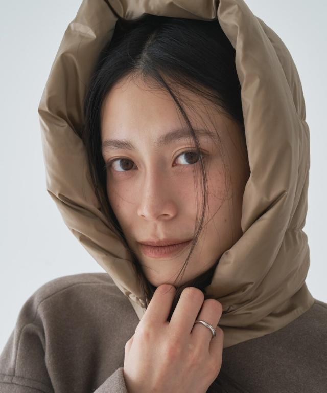 オードリーアンドジョンワッド（Audrey and John Wad）/フードダウン×ウールライクミドル丈ブルゾン_7