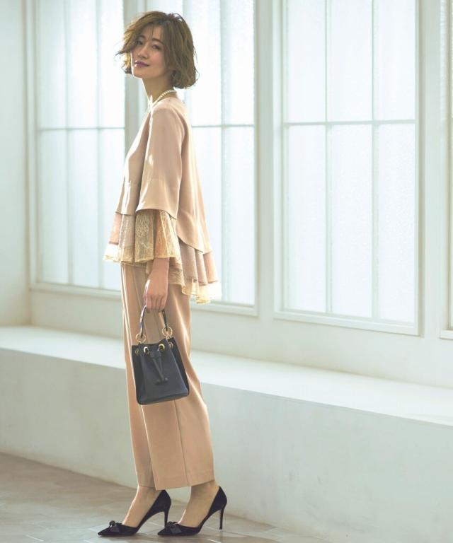 RUIRUE BOUTIQUE  ルイルエブティック セットアップ ルイルエブティック RUIRUE BOUTIQUE 2WAYレース襟付きペプラム