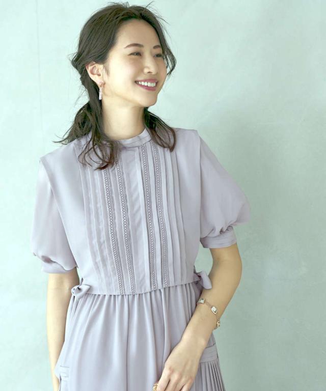 ルイルエブティック/【S〜3L】ジレ付きサイドプリーツワンピースの通販