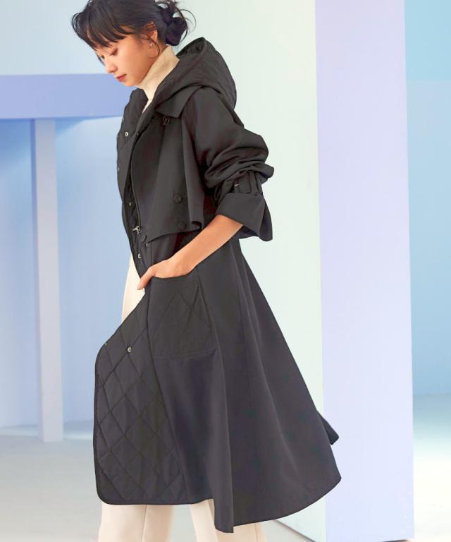 ルイルエブティック（RUIRUE BOUTIQUE）/【S〜LL】マルチway ライトコート・ショートジャケット＆フーディキルティングコンビベスト