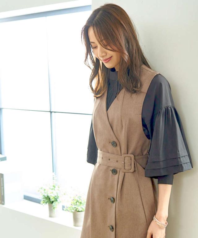 ルイルエブティック（RUIRUE BOUTIQUE）/【S〜3L】マルチway タックブラウス＆プリーツヘムワンピース_15