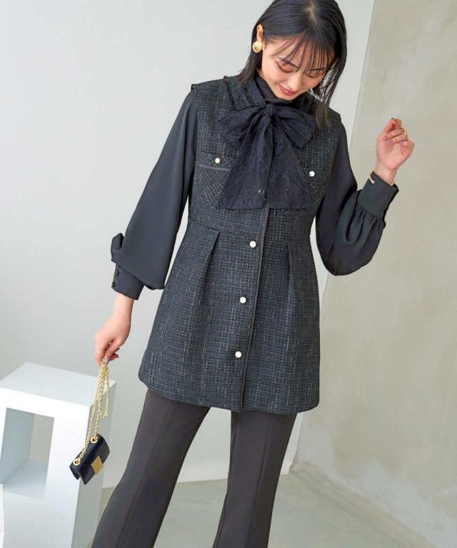 ruirue boutique ルイルエブティック　スーツ　ジレ　L 11号 ルイルエブティック（RUIRUE BOUTIQUE）/【S〜3L】カラーツイードジレ
