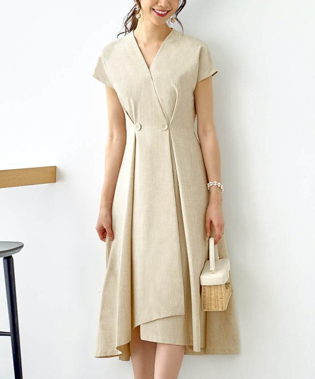 ルイルエブティック（RUIRUE BOUTIQUE）/【S〜3L】カシュクールフレンチワンピースの通販はひざ丈