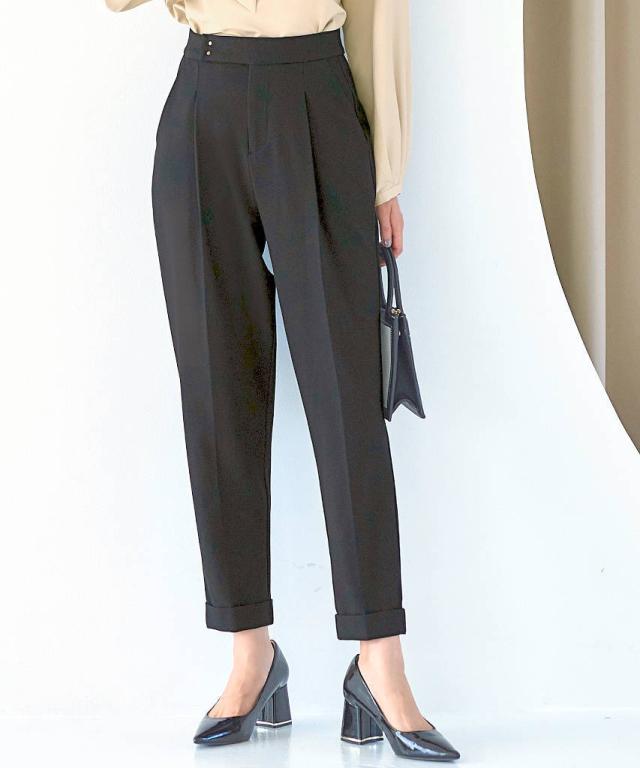 ルイルエブティック（RUIRUE BOUTIQUE）/【S〜5L】【洗える/ストレッチ/裏起毛】シークレットゴム・ロールアップテーパードパンツの通販は 5,460円