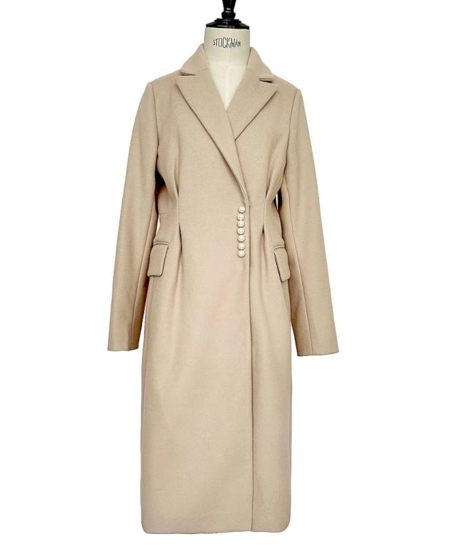 ルイルエブティック（RUIRUE BOUTIQUE）/【S〜LL】ニットメルトンパールデザインチェスターコート ルイルエブティック（RUIRUE BOUTIQUE）/【S〜LL】ニットメルトン