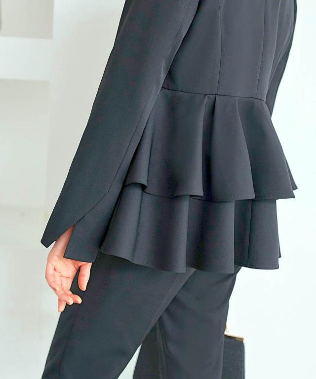 ルイルエブティック（RUIRUE BOUTIQUE）/【S〜3L】ノーカラーフリル