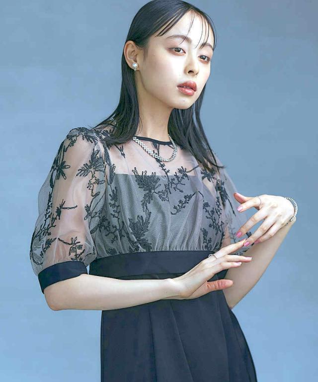 ルイルエブティック（RUIRUE BOUTIQUE）/【S〜LL】チュールレーストップス＆キャミドレスセット