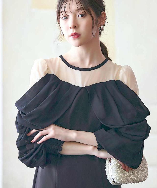 ルイルエブティック（RUIRUE BOUTIQUE）/【S〜LL】ドレープオフショルタイトワンピースドレス_12