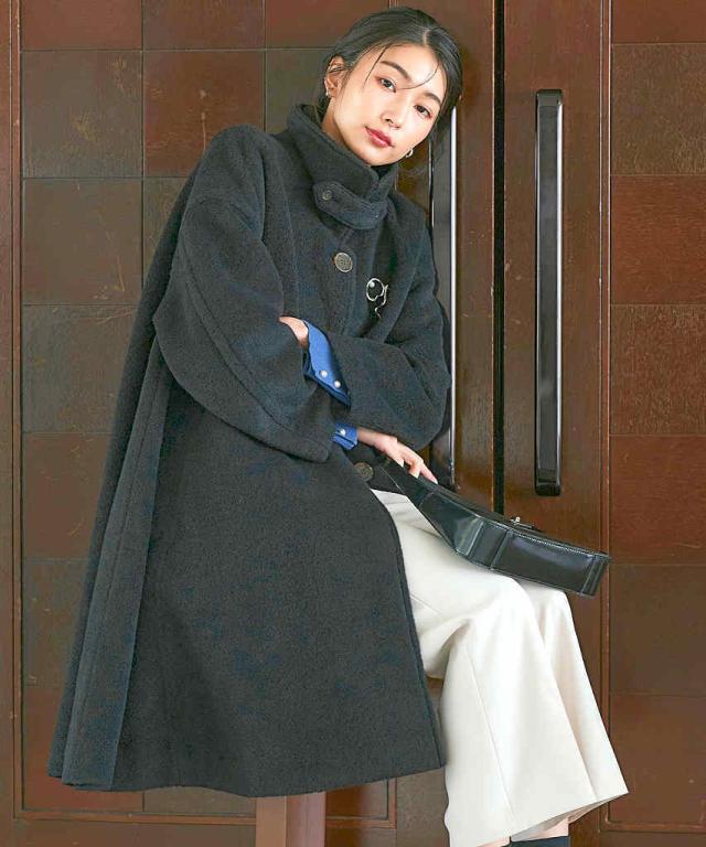 ルイルエブティック（RUIRUE BOUTIQUE）/【M、L】ボアオーバーサイズフレアコート