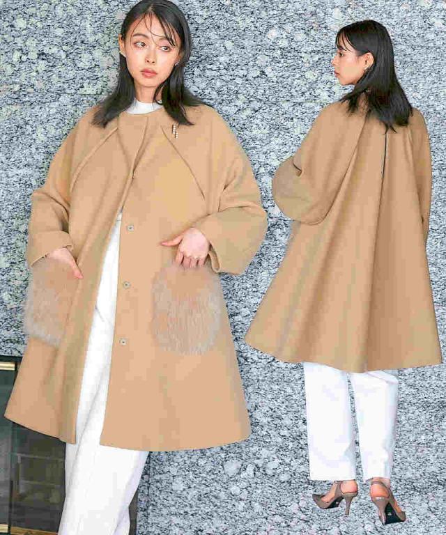 ルイルエブティック（RUIRUE BOUTIQUE）/【M、L】フォックスファーポケットAラインフレアコートの通販は
