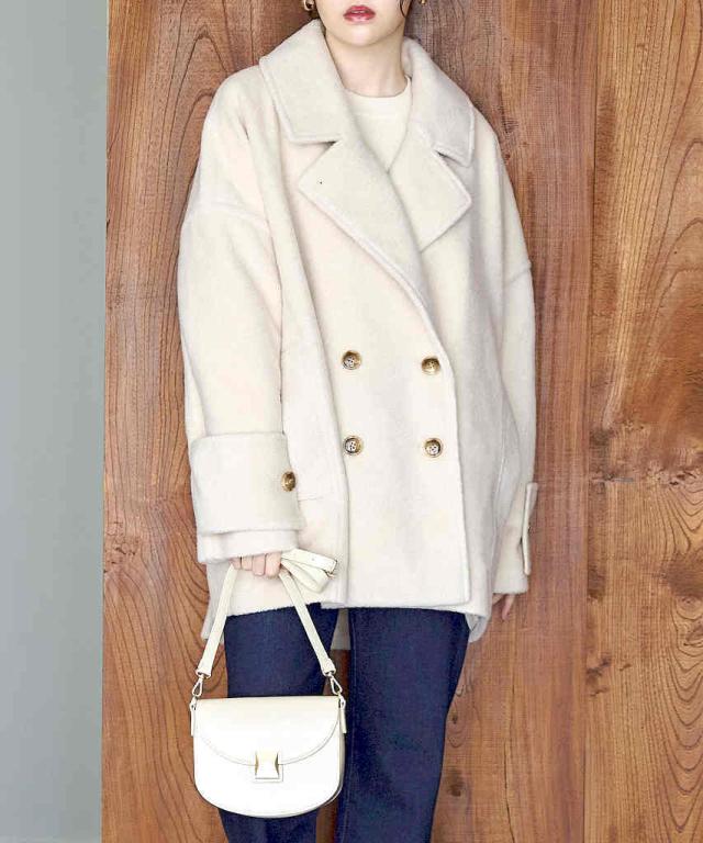 ルイルエブティック（RUIRUE BOUTIQUE）/【M、L】ボアビッグシルエットダブルコート