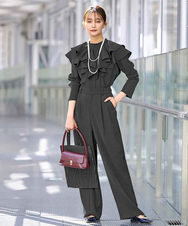 楽天市場】【S〜LL】スリットスリーブペプラムトップス＆テーパード