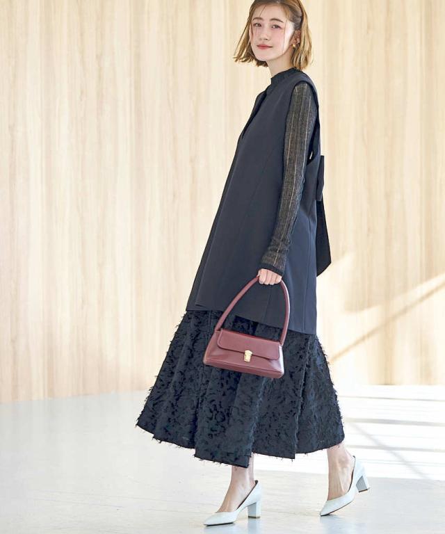 ルイルエブティック（RUIRUE BOUTIQUE）/Vネックバックリボンジレ