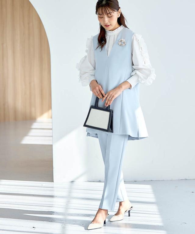ルイルエブティック（RUIRUE BOUTIQUE）/Vネックバックリボンジレ