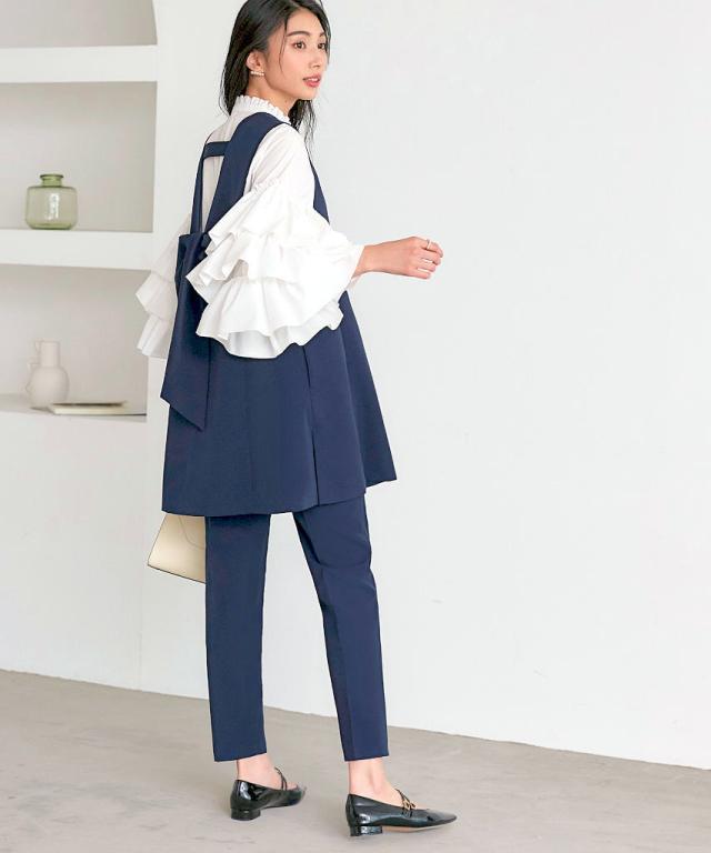 ルイルエブティック（RUIRUE BOUTIQUE）/Vネックバックリボンジレ