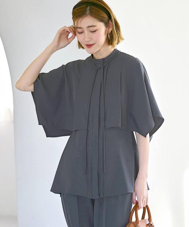 ルイルエブティック（RUIRUE BOUTIQUE）/【洗える/ストレッチ】選べるパンツケープデザイントップス＆テーパードパンツ/セミワイドパンツ_15