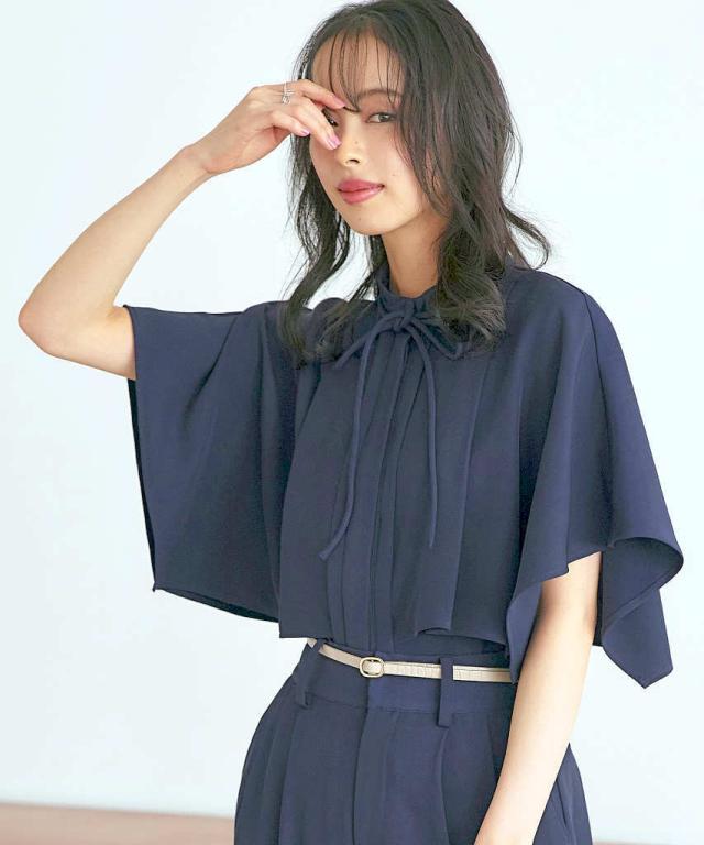 ルイルエブティック（RUIRUE BOUTIQUE）/【洗える/ストレッチ】選べるパンツケープデザイントップス＆テーパードパンツ/セミワイドパンツ_19