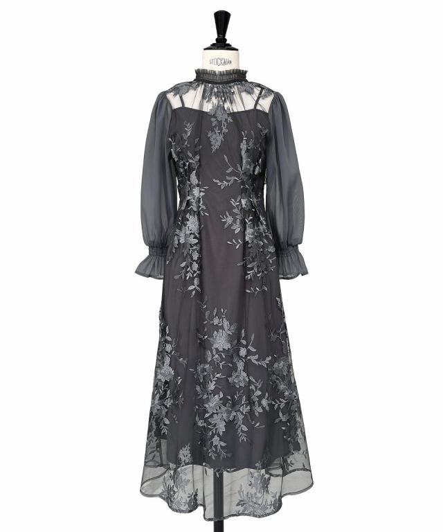 ルイルエブティック（RUIRUE BOUTIQUE）/チュール刺繍切り替えタック