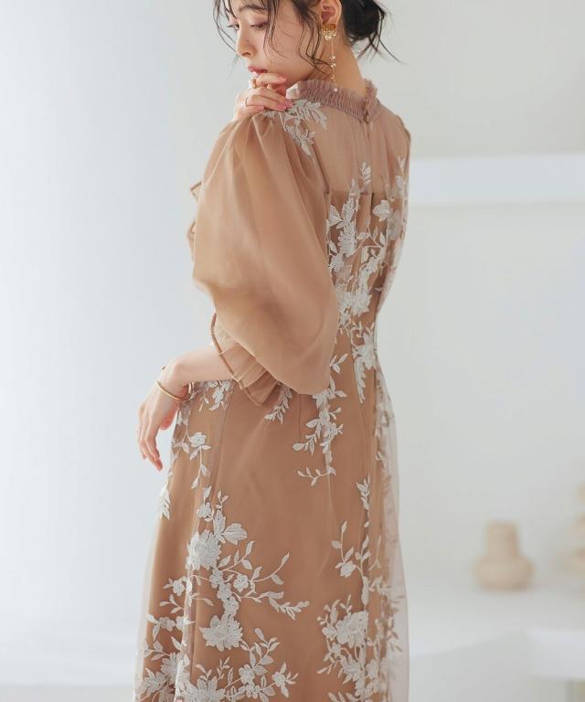 ルイルエブティック（RUIRUE BOUTIQUE）/チュール刺繍切り替えタック