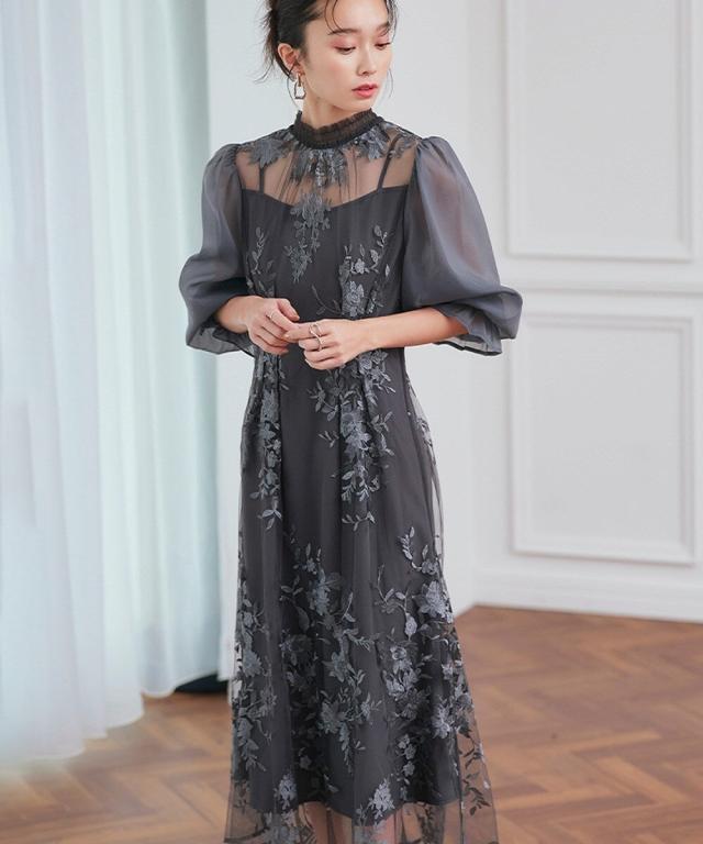 ルイルエブティック（RUIRUE BOUTIQUE）/チュール刺繍切り替えタック