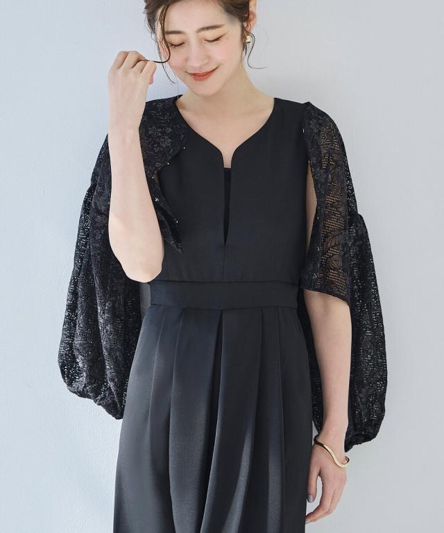 ルイルエブティック（RUIRUE BOUTIQUE）/レースカーデ＆キーネックオールインワンセットアップ